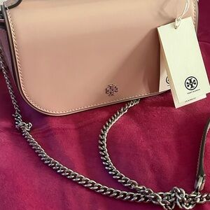 Tory Burch Blush Crossbody Bag with Chain Strap